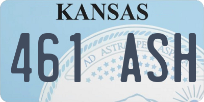 KS license plate 461ASH