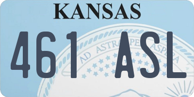 KS license plate 461ASL