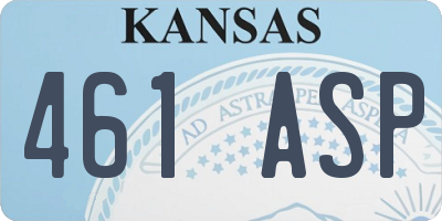 KS license plate 461ASP