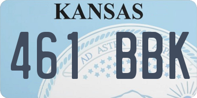 KS license plate 461BBK