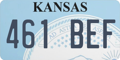 KS license plate 461BEF