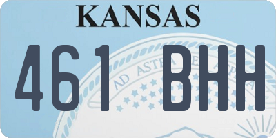 KS license plate 461BHH