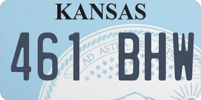 KS license plate 461BHW