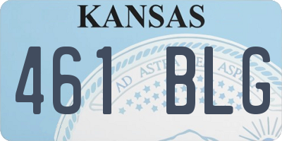 KS license plate 461BLG