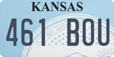 KS license plate 461BOU