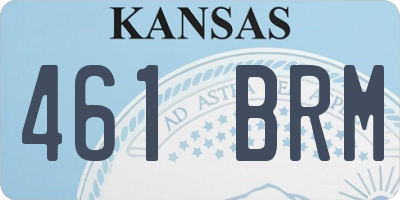 KS license plate 461BRM