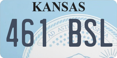 KS license plate 461BSL