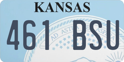 KS license plate 461BSU