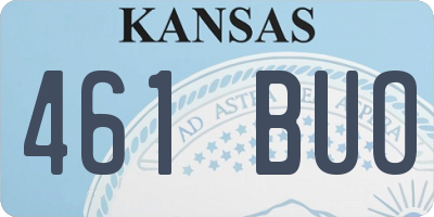 KS license plate 461BUO