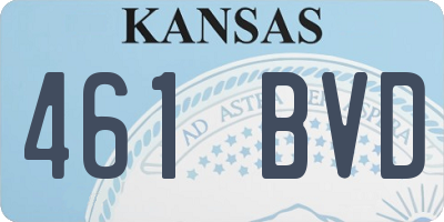 KS license plate 461BVD