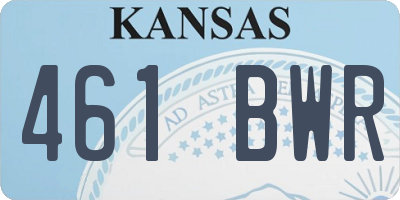 KS license plate 461BWR