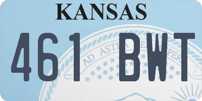 KS license plate 461BWT