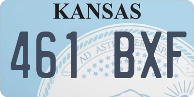 KS license plate 461BXF