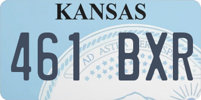 KS license plate 461BXR