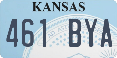 KS license plate 461BYA