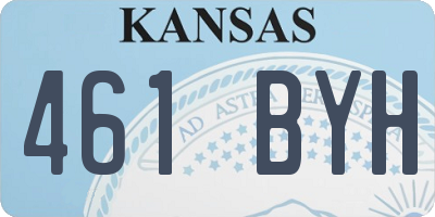 KS license plate 461BYH