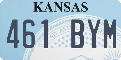 KS license plate 461BYM