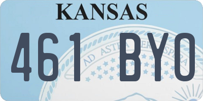 KS license plate 461BYO