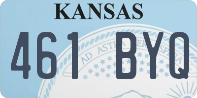 KS license plate 461BYQ