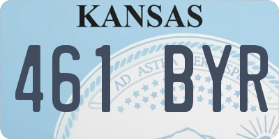 KS license plate 461BYR