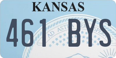 KS license plate 461BYS
