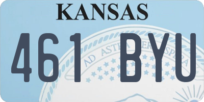 KS license plate 461BYU