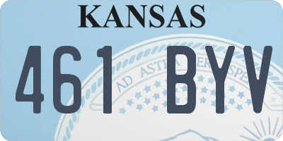 KS license plate 461BYV