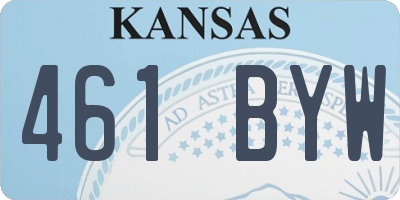KS license plate 461BYW
