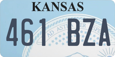KS license plate 461BZA