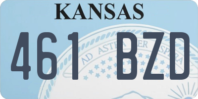 KS license plate 461BZD