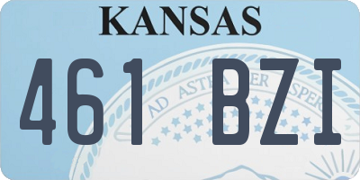 KS license plate 461BZI