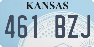 KS license plate 461BZJ