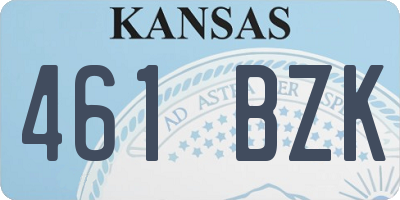 KS license plate 461BZK