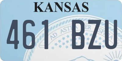 KS license plate 461BZU
