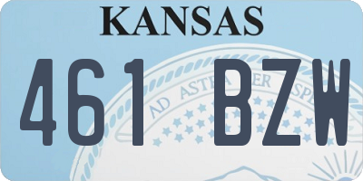 KS license plate 461BZW