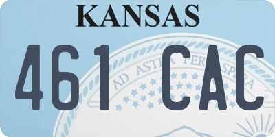 KS license plate 461CAC