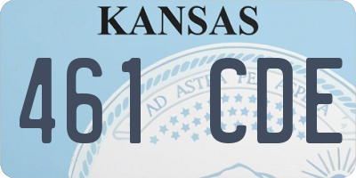 KS license plate 461CDE
