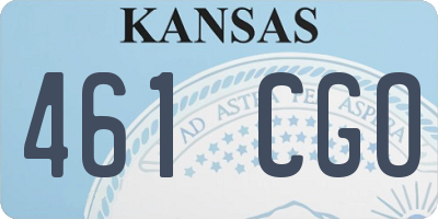 KS license plate 461CGO