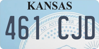 KS license plate 461CJD