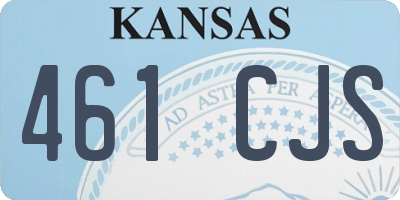 KS license plate 461CJS