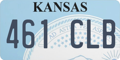 KS license plate 461CLB