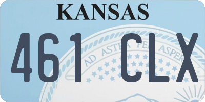 KS license plate 461CLX