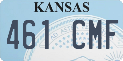 KS license plate 461CMF