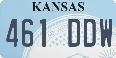 KS license plate 461DDW