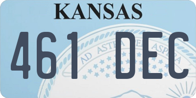 KS license plate 461DEC