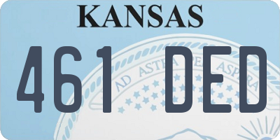 KS license plate 461DED