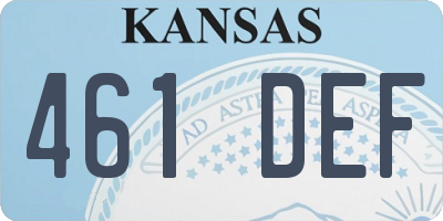 KS license plate 461DEF