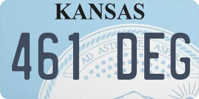 KS license plate 461DEG
