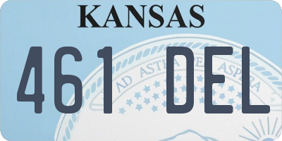 KS license plate 461DEL