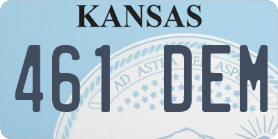 KS license plate 461DEM